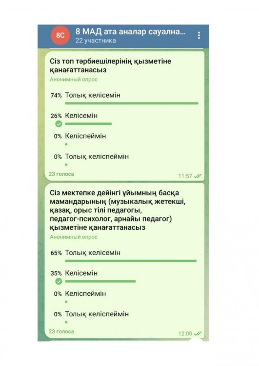Ата-аналар сауалнамасы